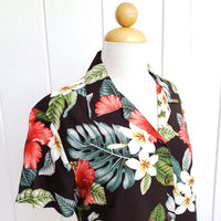 Hawaiian Ladies Aloha Shirt Fit [Hibiscus &amp; Plumeria]