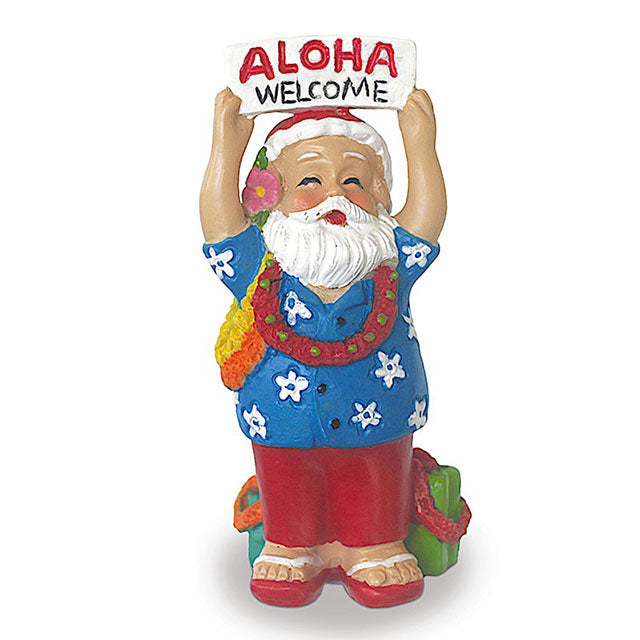 ハワイアン雑貨 インテリア ハンドペイント クリスマスオーナメント 【サンタ グリーティング】