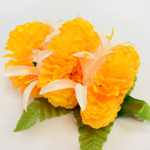 Hawaiian Hula Supplies Flower Hair Clip [Ilima w/Spider Lily]