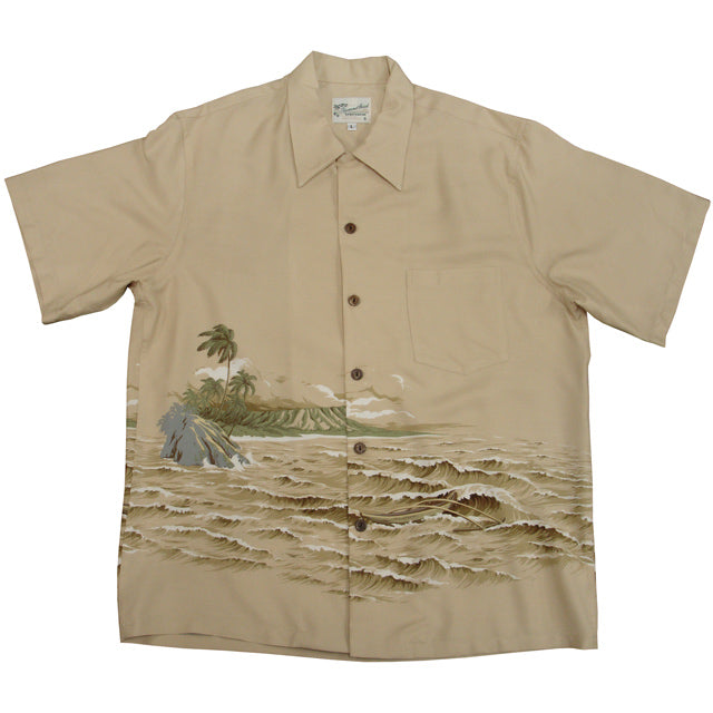 Hawaiian Men's Aloha Shirt Rayon [ Kaimana Surf ]