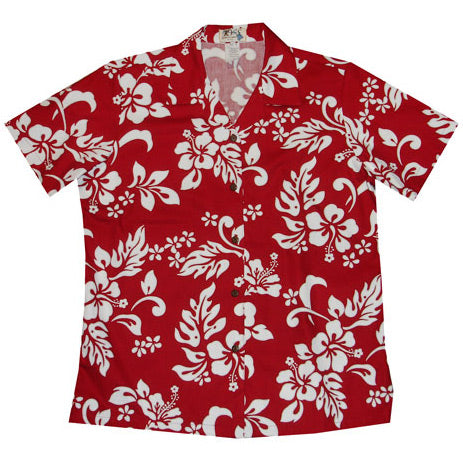 Hawaiian Ladies Aloha Shirt Fit [Classic Hibiscus]