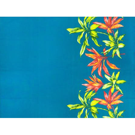 Hawaiian Polycotton Fabric LMH-16-828 [Tea Leaf Color Border]