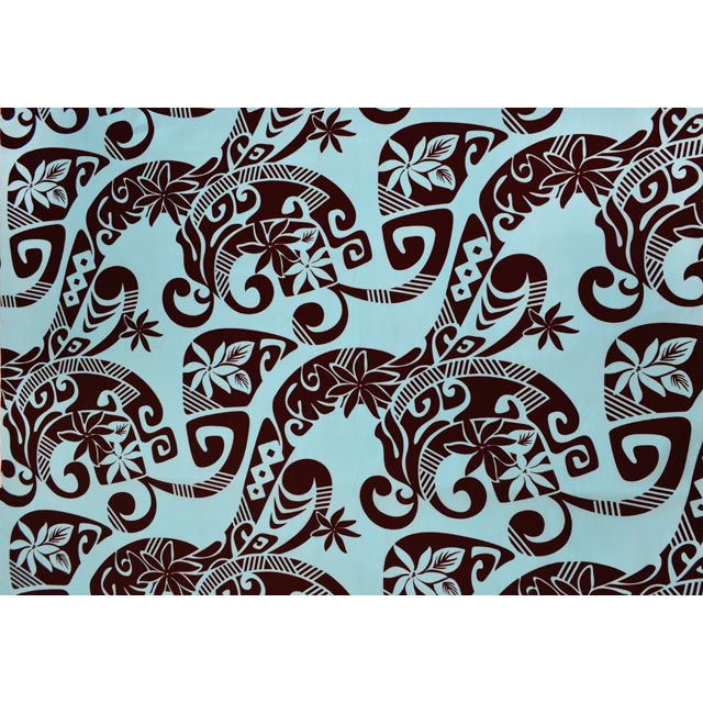 Hawaiian Polycotton Fabric LW-13-292 [Kukui Leaf &amp; Kukui Lei]