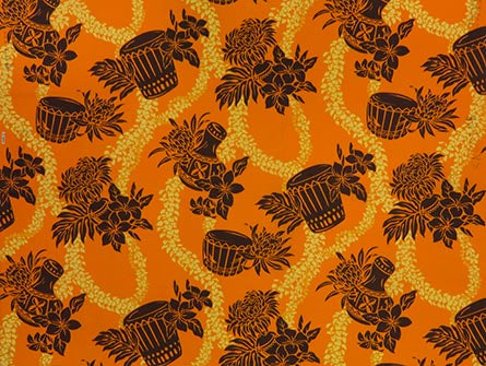 Hawaiian Polycotton Fabric LW-13-313 [Hawaiian & Lei]