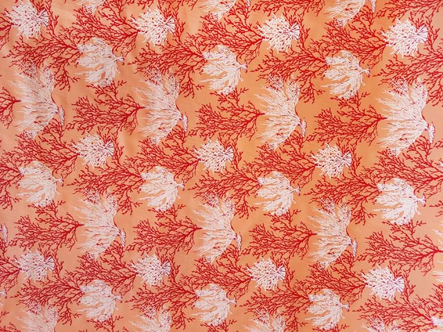 Hawaiian Polycotton Fabric LW-16-527 [Coral/Coral]