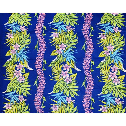Hawaiian polycotton fabric LW-18-623 [tropical flower/plumeria array]