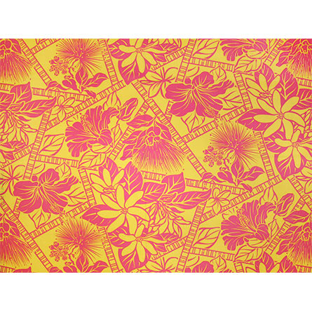 Hawaiian Polycotton Fabric LW-18-628 [Tiarelehua / Hibiscus]