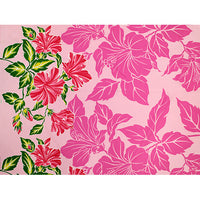 Hawaiian polycotton fabric LW-18-630 [Hibiscus border]