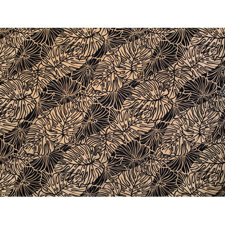 Hawaiian Polycotton Fabric LW-18-645 [Hibiscus &amp; Monstera-Diagonal]