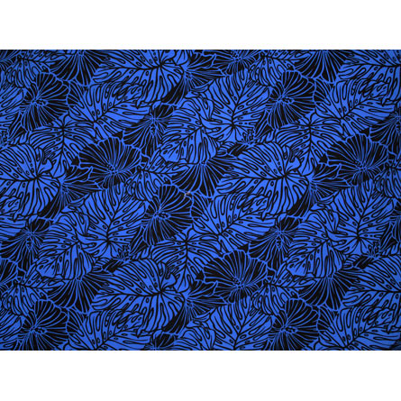 Hawaiian Polycotton Fabric LW-18-645 [Hibiscus &amp; Monstera-Diagonal]