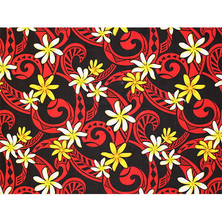 Hawaiian Polycotton Fabric LW-18-648 [Tiare / Tapa]