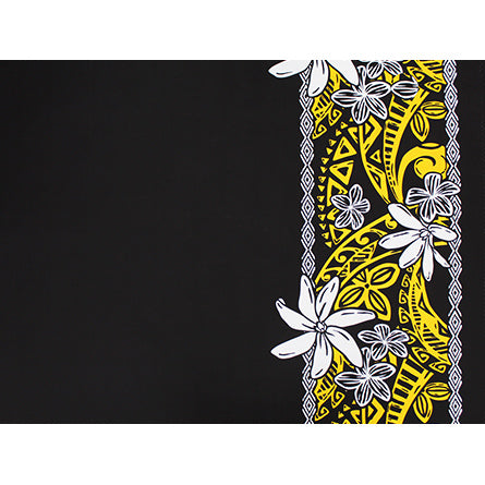 Hawaiian Polycotton Fabric LW-18-652 [Floral Tapa Element]