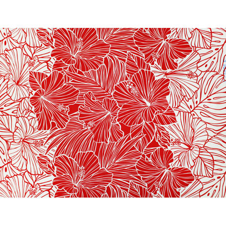Hawaiian Polycotton Fabric LW-18-655 [Hibiscus/Lauaefern]