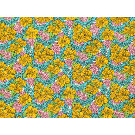 Hawaiian Polycotton Fabric LW-18-661 [Floral Future Hibiscus]