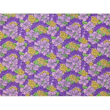 在庫処分生地 ハワイ ポリコットン生地 LW-18-661 【フローラルフューチャーハイビスカス】67インチ/67 in = 170.18ｃｍ