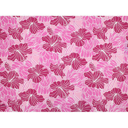 Hawaiian Polycotton Fabric LW-18-679 [Hibiscus &amp; Protea]