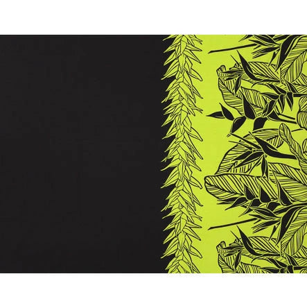 Hawaiian Polycotton Fabric LW-20-757 [Hibiscus / Tea Leaf Border]