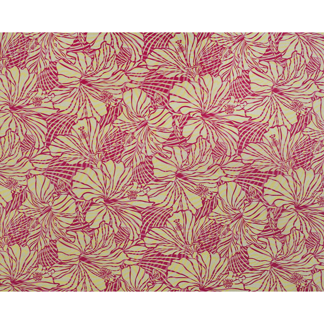 Hawaiian Polycotton Fabric LW-22-821 [Hibiscus &amp; Waveline]