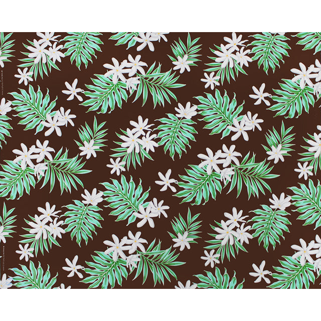 Hawaiian Polycotton Fabric LW-22-822 [Tiare &amp; Tropical Leaf]