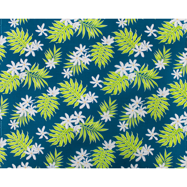 Hawaiian Polycotton Fabric LW-22-822 [Tiare &amp; Tropical Leaf]