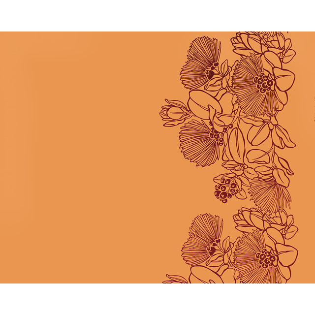 Hawaiian Polycotton Fabric LW-22-828 [Border Lehua Flower]