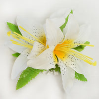 Hawaiian Hula Supplies Flower Hair Clip [Lily Spray/2 Flowers]