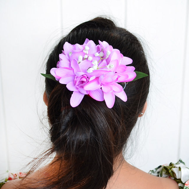 Hawaiian Hula Supplies Flower Hair Clip [Island Tube Rose/w Blossom]