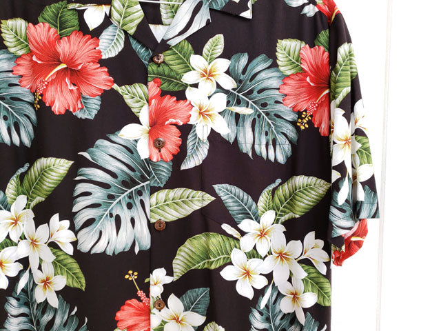 Hawaiian Men's Aloha Shirt Rayon [Hibiscus & Plumeria