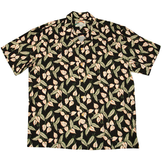 Hawaiian Men's Aloha Shirt Rayon [Mini Anthurium]