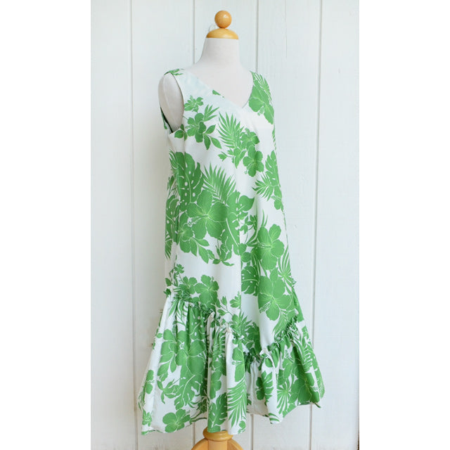 Hawaiian Muumuu Sleeveless Dress Semi-Long [Nahenahe Hibiscus]