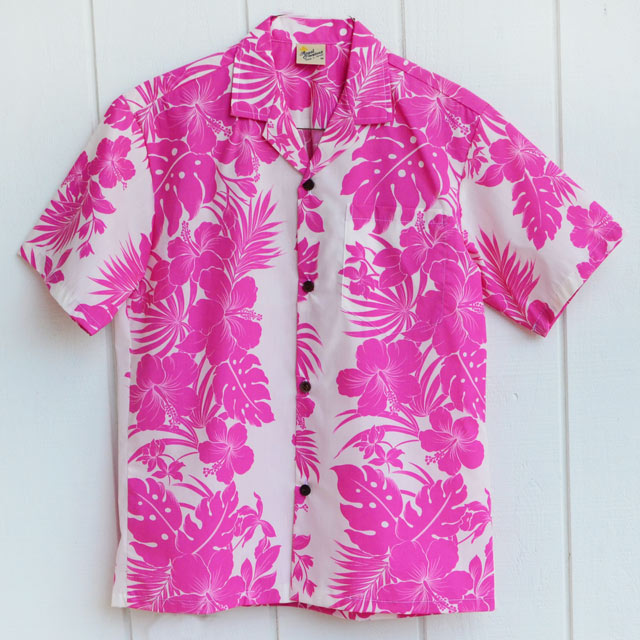 Hawaiian Men's Aloha Shirt Poly Cotton [Nahenahe Hibiscus]
