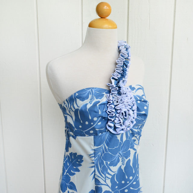 one shoulder hawaiian dress Ava Cutout One Shoulder Maxi Dress: HAWAIIAN WHITE/RED FLORAL