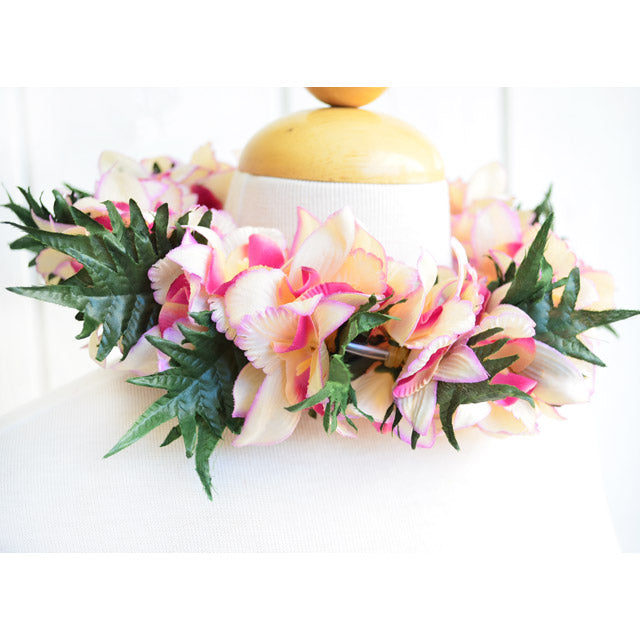Hawaiian Hula Supplies Flower Headband [NEW Orchid Lauae/Double]