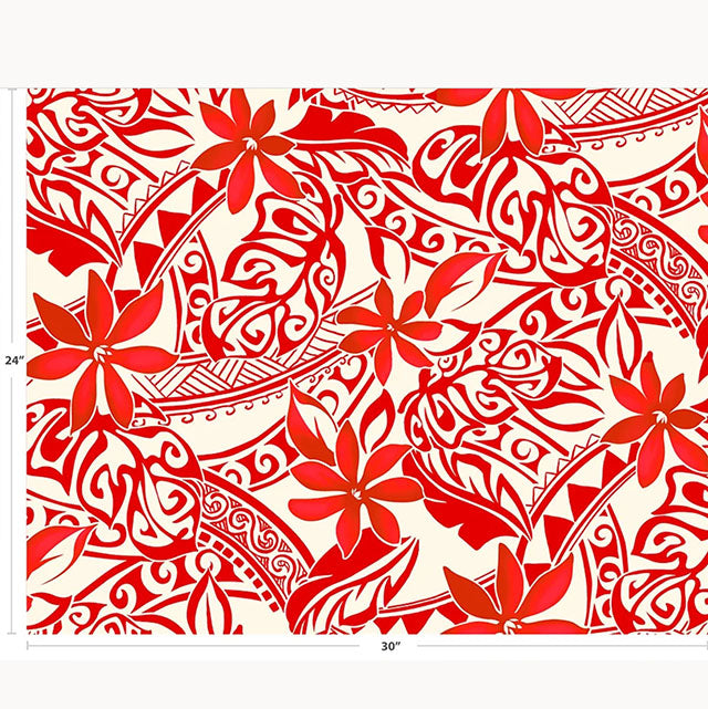 Hawaiian Poly Cotton Fabric PTX-003#2 [Tiare / Tapa]