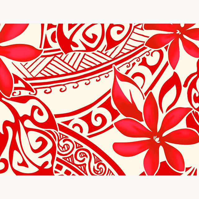 Hawaiian Poly Cotton Fabric PTX-003#2 [Tiare / Tapa]