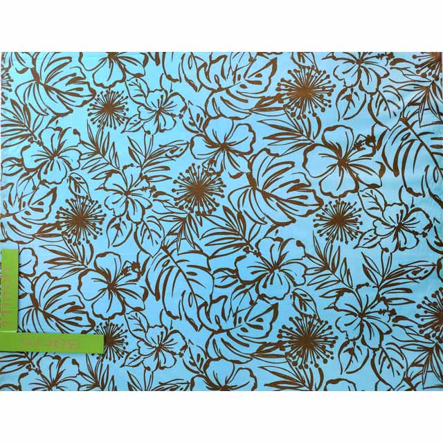 Hawaiian polycotton fabric PTX-001 [Hibiscus/Monstera]