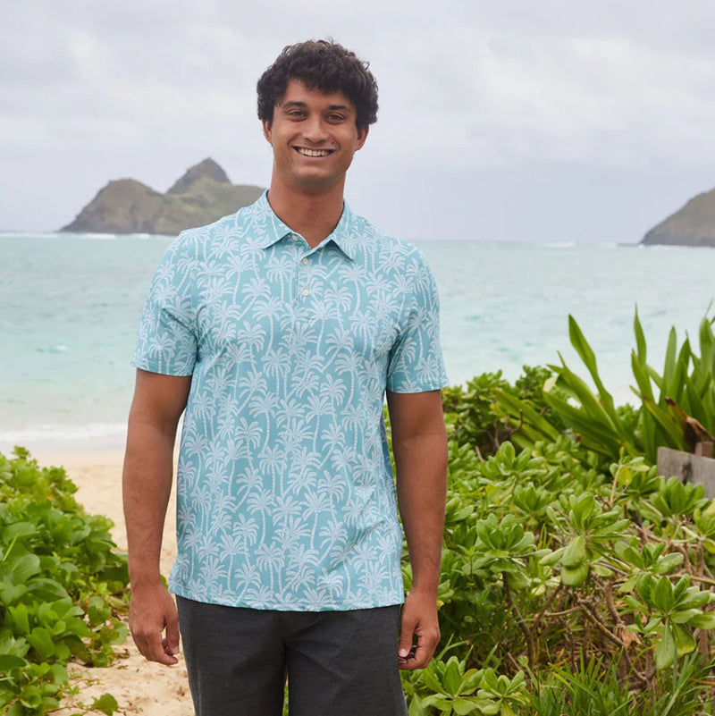 Hawaiian REYN SPOONER Men's Polo Shirt [Loulu Trail]
