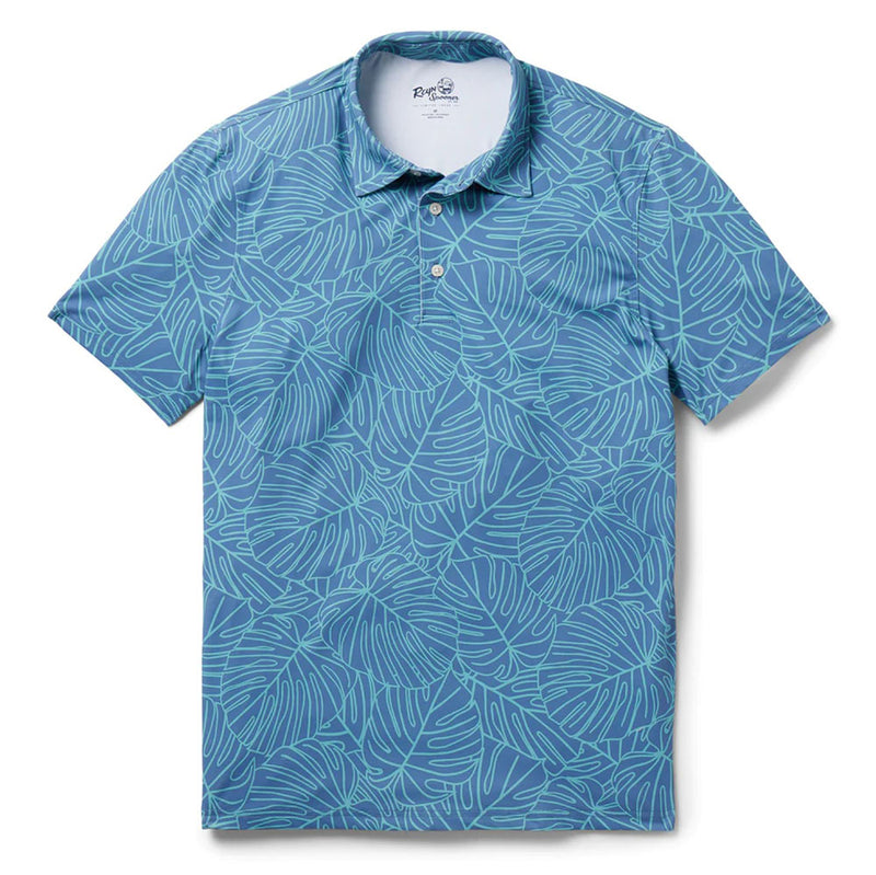 Hawaiian REYN SPOONER Men's Polo Shirt [Mega Monstera]