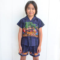 Kids Cotton Aloha Shirt Set [Car &amp; Surfboard]