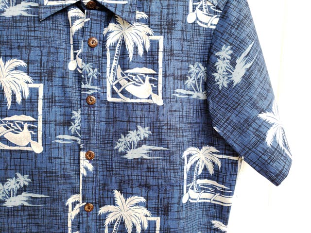 Hawaiian Men's Aloha Shirt Cotton [Island Canoe]