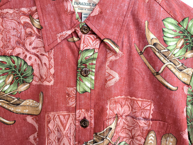 Hawaiian Men's Aloha Shirt Cotton [Monstera &amp; Canoe]