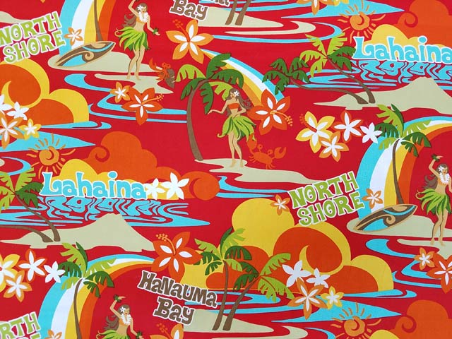 Hawaiian Cotton Fabric RKR-09-141 [Hula Girl]