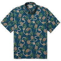 Hawaiian REYN SPOONER Men's Aloha Shirt Poly Cotton [Pining For You]