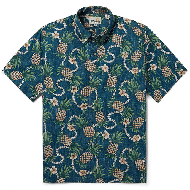 Hawaiian REYN SPOONER Men's Aloha Shirt Poly Cotton [Pining For You]