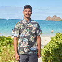Hawaiian REYN SPOONER Men's Aloha Shirt Poly Cotton [Spooner Spooktacular]