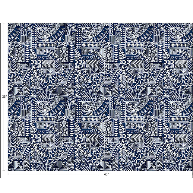 Hawaiian polycotton fabric SAM-07R [tattoo tapa]