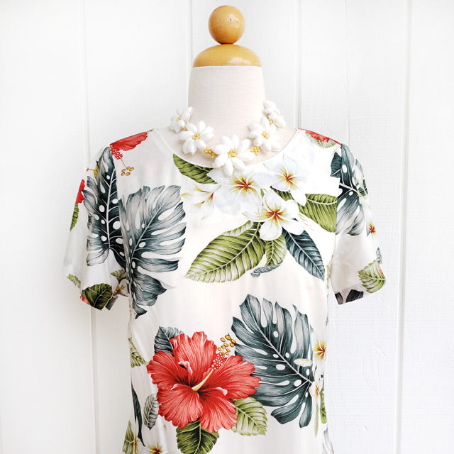 Hawaiian Amber Dress Semi-Long [Hibiscus &amp; Plumeria]