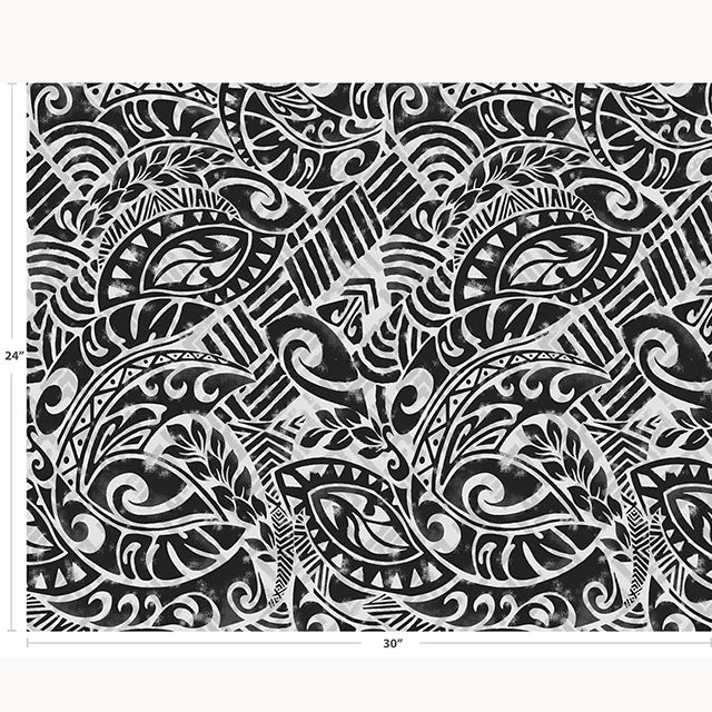 ハワイアン ポリコットン生地 TAK-01R#3 【リーフタパ】