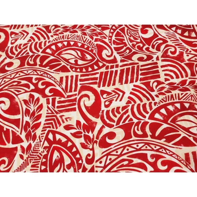 Hawaiian polycotton fabric TAK-01R#3 [leaf tapa]