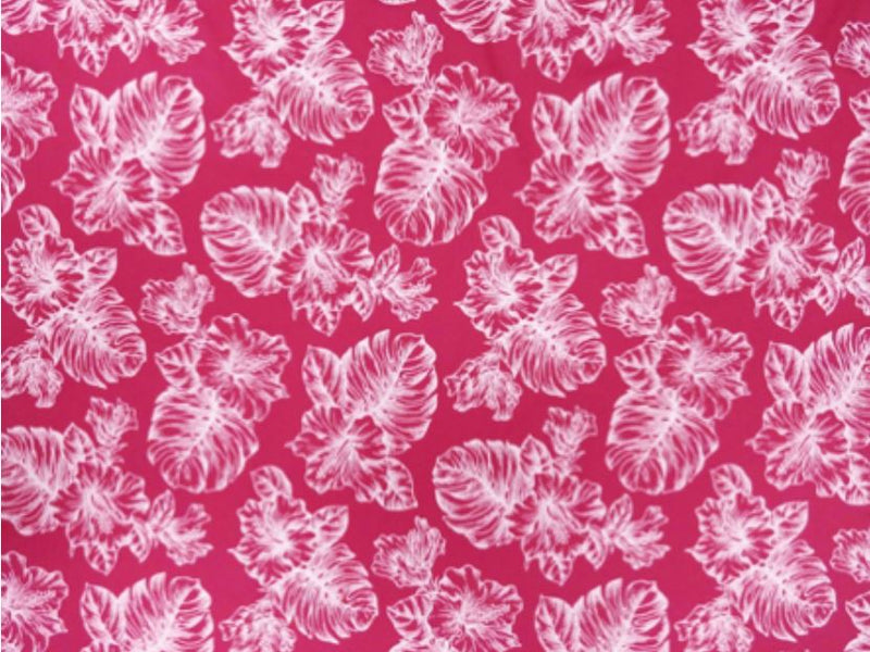 Hawaiian polycotton fabric TKJ-11-672 [Hibiscus Monstera]